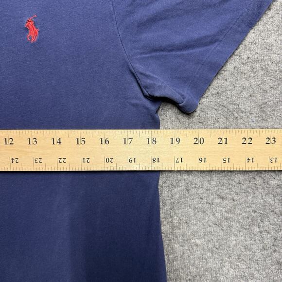 Polo Ralph Lauren Short Sleeve T-Shirt Mens Medium Navy Custom Slim Fit Cotton - Picture 5 of 6